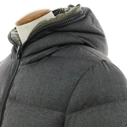 【中古】デュベティカ DUVETICA ウールカシミヤ フルジップ フーデッド ダウンジャケット グレー【 48 】【 状態ランクD 】【 メンズ 】