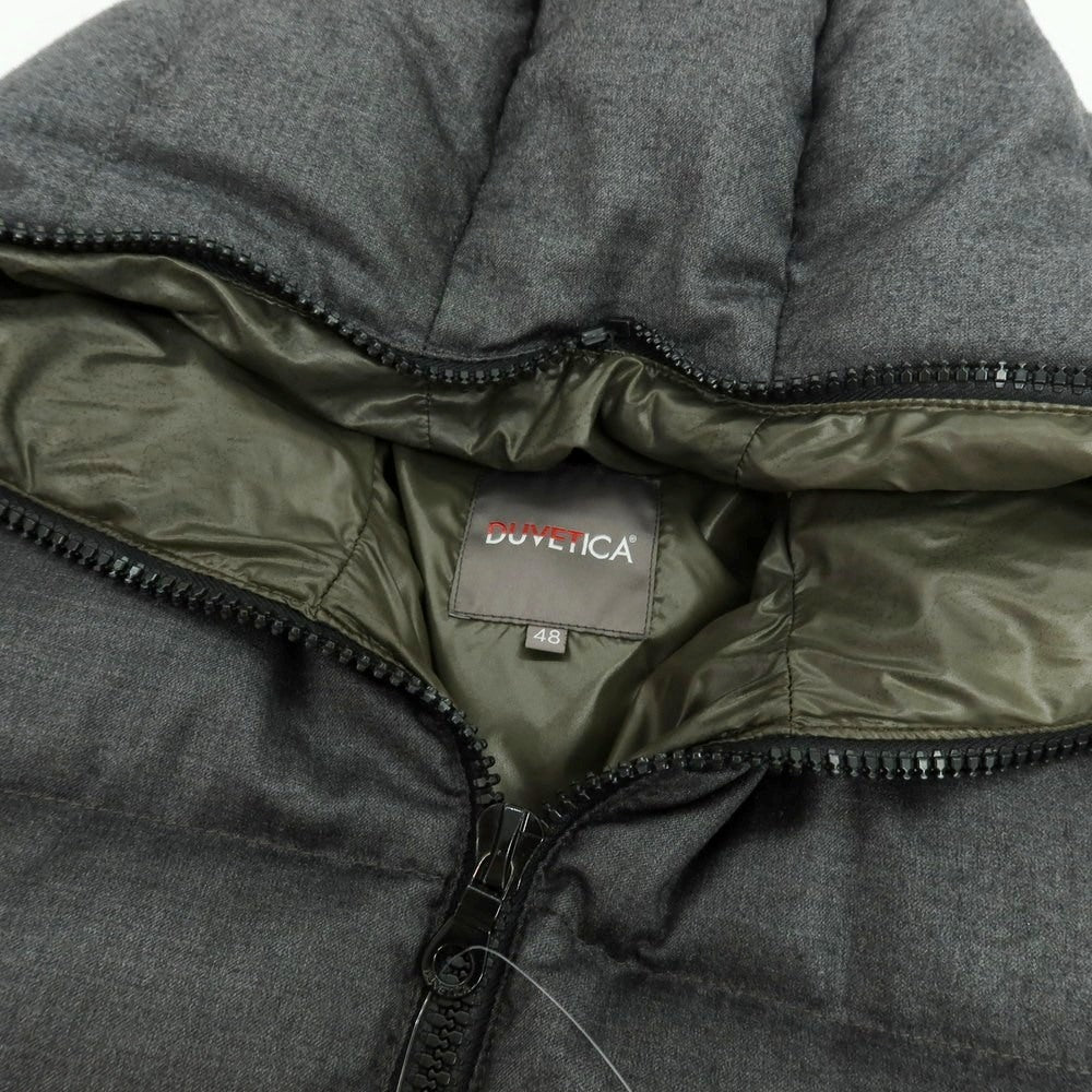 【中古】デュベティカ DUVETICA ウールカシミヤ フルジップ フーデッド ダウンジャケット グレー【 48 】【 状態ランクD 】【 メンズ 】