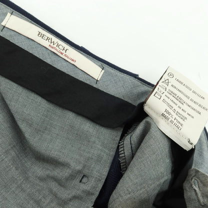 【中古】ベルウィッチ BERWICH ウール カジュアルスラックスパンツ ネイビー【サイズ46】【 状態ランクC 】【 メンズ 】