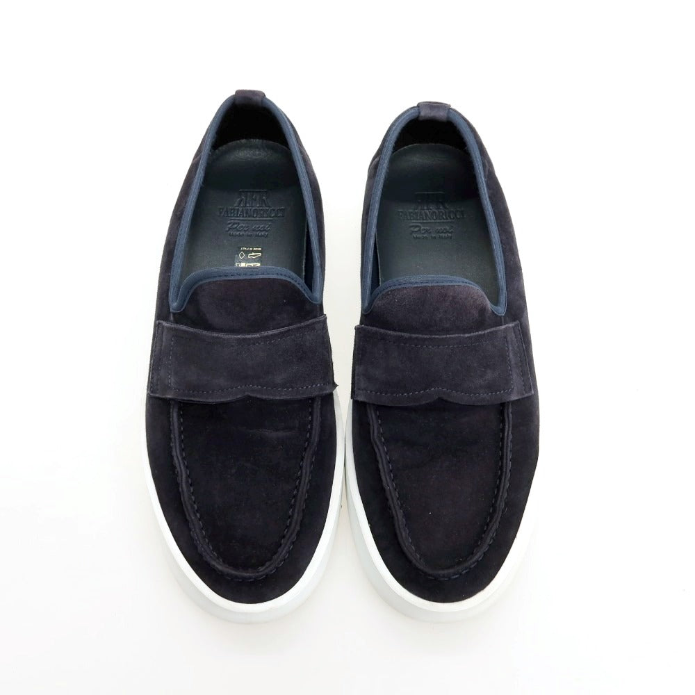 【中古】ファビアーノリッチ FABIANO RICCI ×Pernoi スエード スリッポンスニーカー ネイビー【サイズ40】【 状態ランクB 】【 メンズ 】