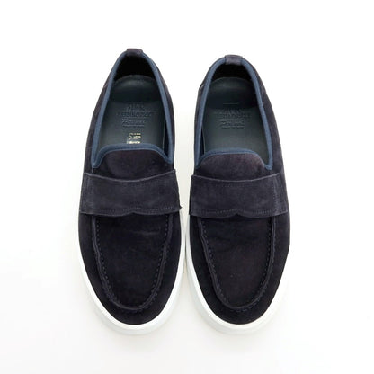 【中古】ファビアーノリッチ FABIANO RICCI ×Pernoi スエード スリッポンスニーカー ネイビー【サイズ40】【 状態ランクB 】【 メンズ 】