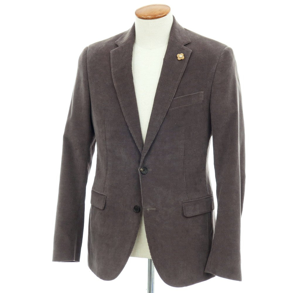 【中古】ラルディーニ LARDINI コットン コーデュロイ 2B カジュアルジャケット ウォームグレー【 46 】【 状態ランクC 】【 メンズ 】