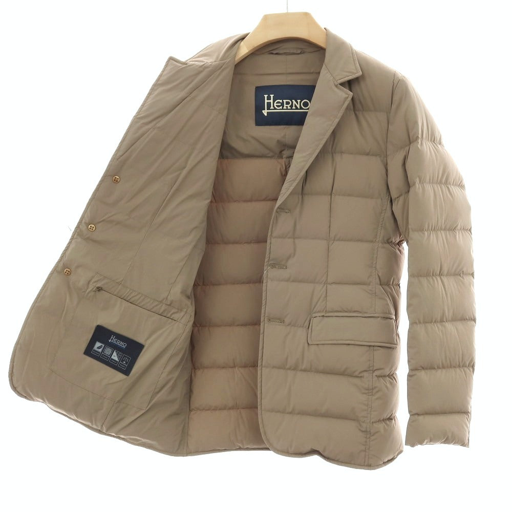 【中古】ヘルノ Herno ナイロンポリウレタン ダウンジャケット ダークベージュ【サイズ46】【 状態ランクB 】【 メンズ 】