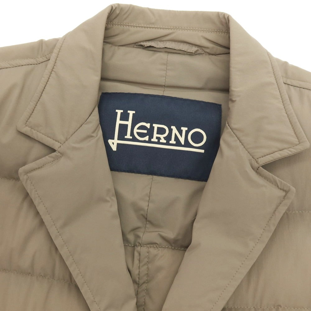 【中古】ヘルノ Herno ナイロンポリウレタン ダウンジャケット ダークベージュ【 サイズ46 】【 状態ランクB 】【 メンズ 】 [APD]