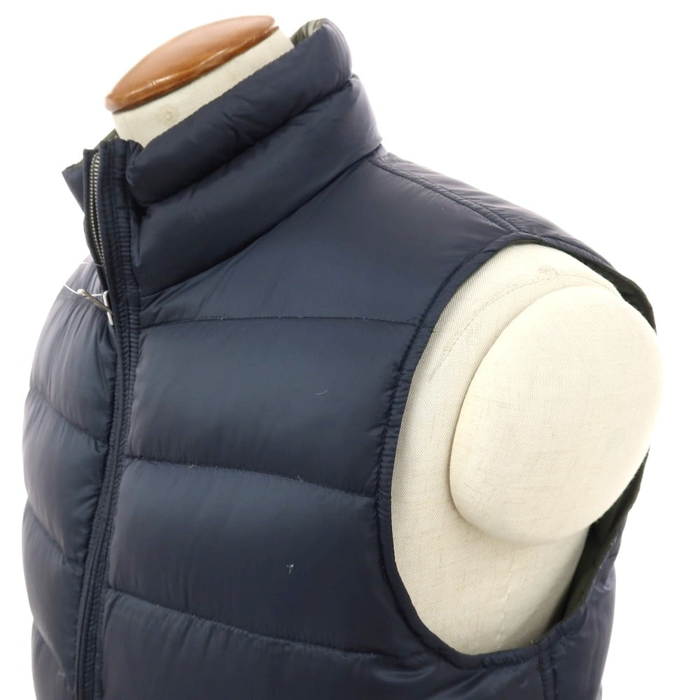 【中古】ヘルノ Herno リバーシブル ナイロン スタンドカラー ダブルジップ ダウンベスト ブルゾン ネイビーxグリーン【サイズ48】【 状態ランクB 】【 メンズ 】