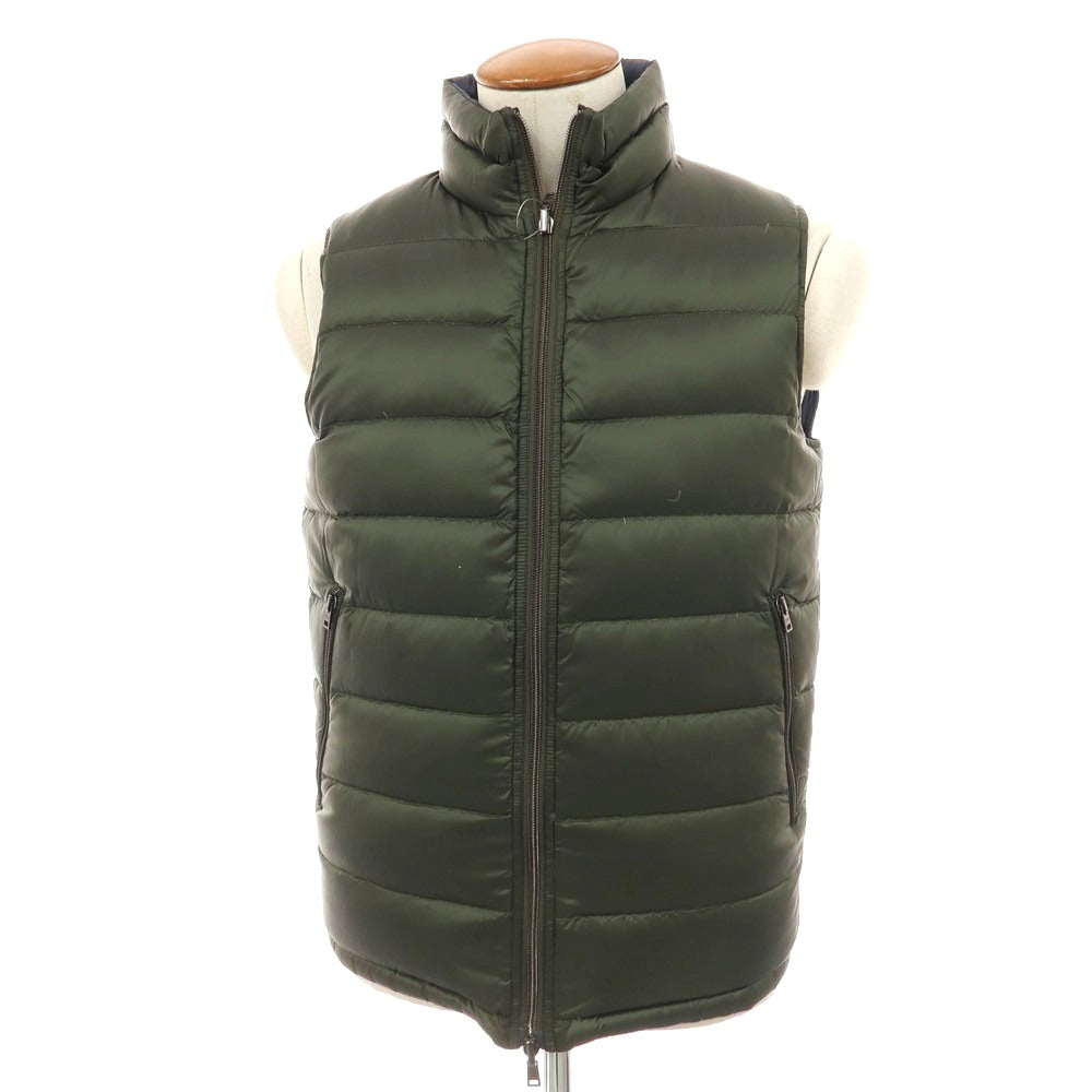 【中古】ヘルノ Herno リバーシブル ナイロン スタンドカラー ダブルジップ ダウンベスト ブルゾン ネイビーxグリーン【サイズ48】【 状態ランクB 】【 メンズ 】