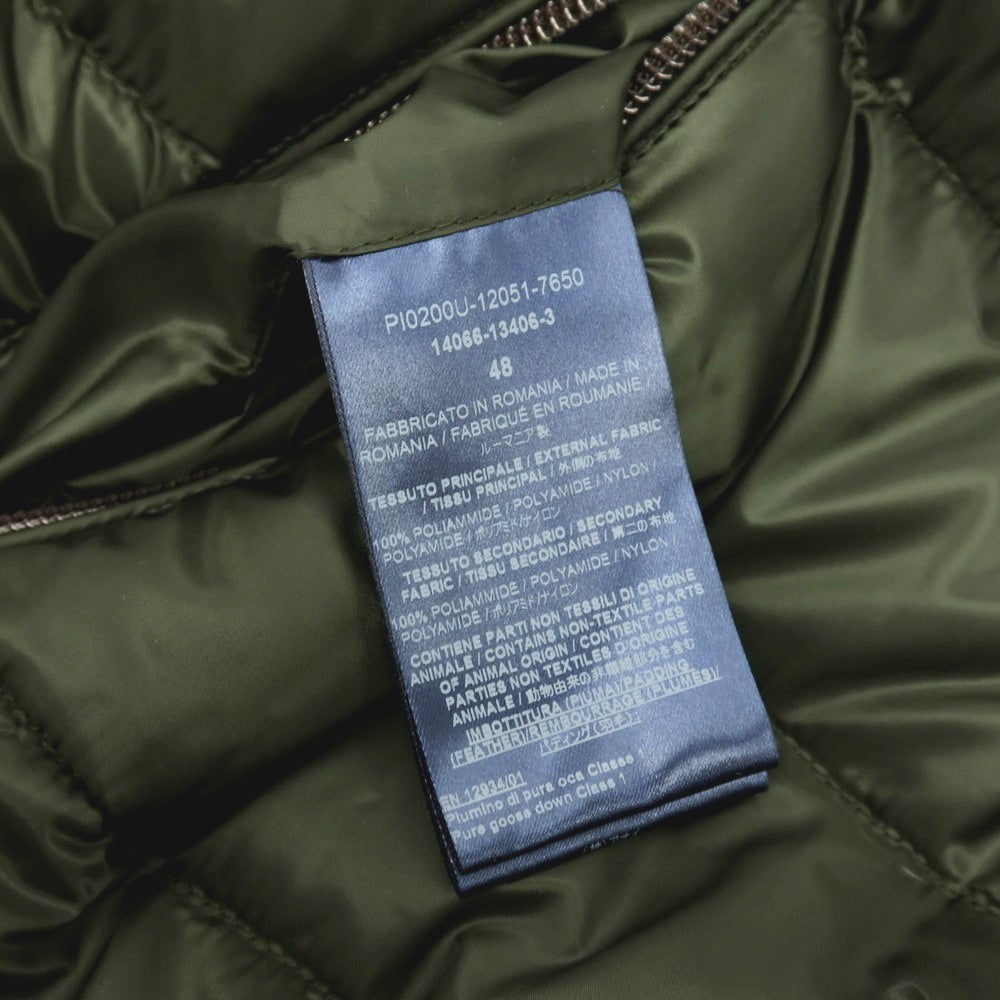 【中古】ヘルノ Herno リバーシブル ナイロン スタンドカラー ダブルジップ ダウンベスト ブルゾン ネイビーxグリーン【サイズ48】【 状態ランクB 】【 メンズ 】