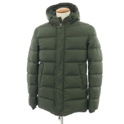 【中古】ヘルノ Herno POLAR-TECH ナイロン フーデッド ダウンコート グリーン【サイズ46】【 状態ランクB 】【 メンズ 】