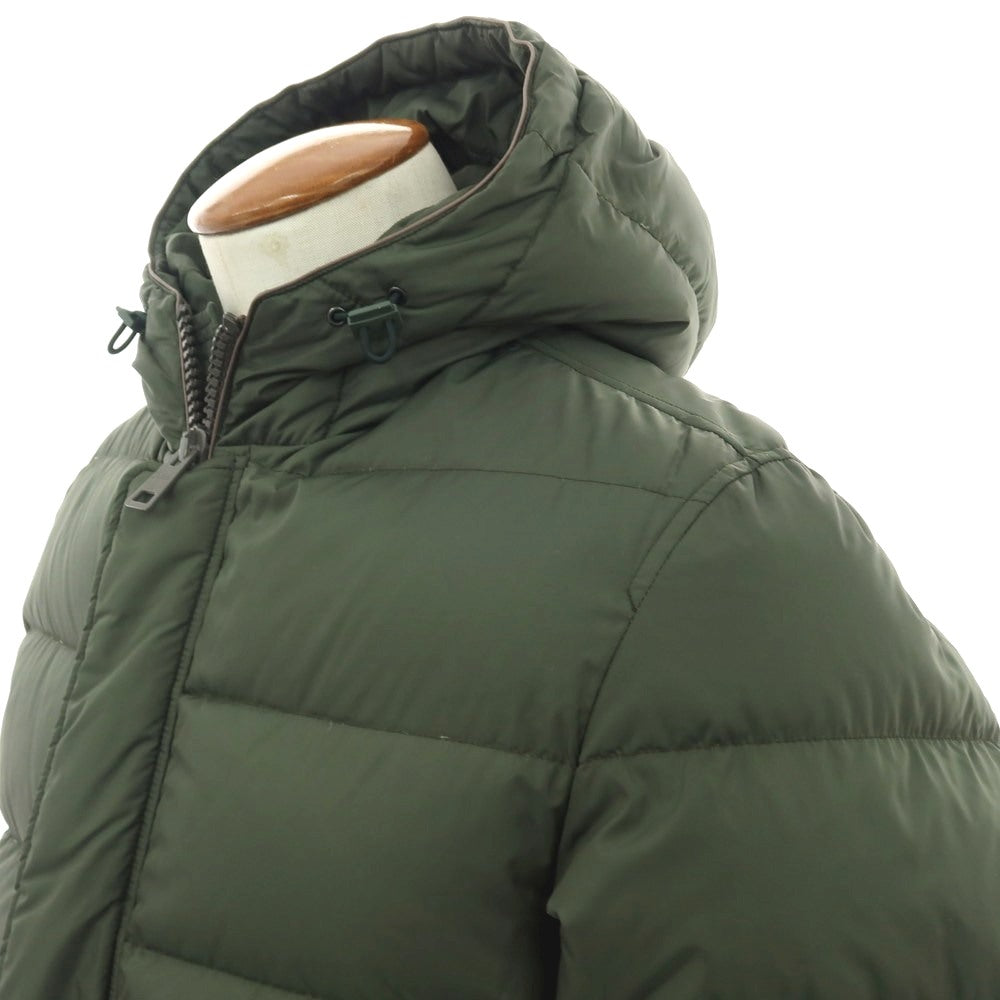 【中古】ヘルノ Herno POLAR-TECH ナイロン フーデッド ダウンコート グリーン【サイズ46】【 状態ランクB 】【 メンズ 】