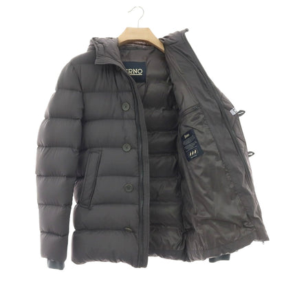【中古】ヘルノ Herno ナイロンポリウレタン フーデッド ダウンコート グレー【サイズ46】【 状態ランクB 】【 メンズ 】