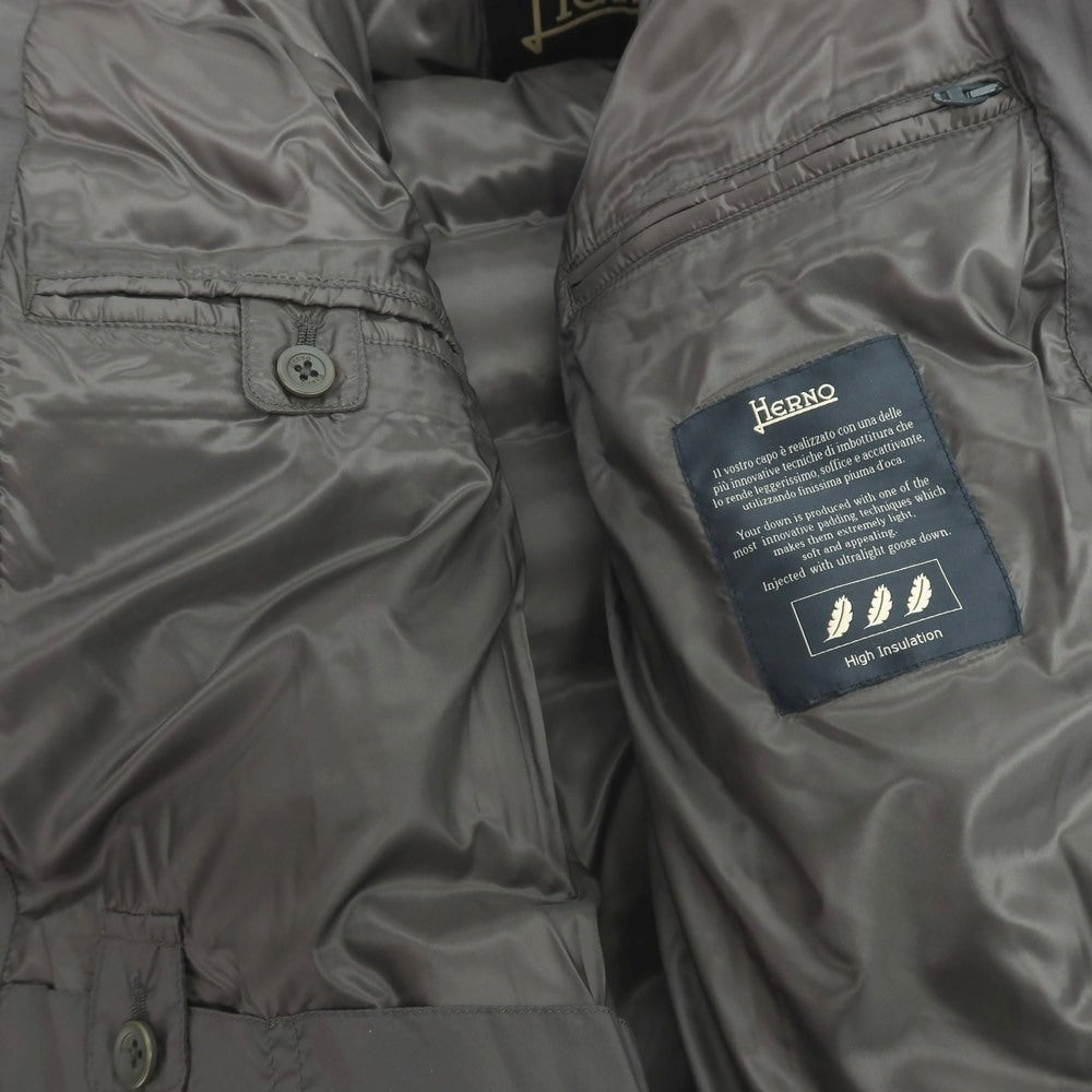 【中古】ヘルノ Herno ナイロンポリウレタン フーデッド ダウンコート グレー【サイズ46】【 状態ランクB 】【 メンズ 】