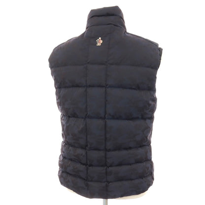 【中古】モンクレール グルノーブル MONCLER GRENOBLE ナイロン カモフラ スタンドカラー ダブルジップ ダウンベスト ブルゾン ネイビーxブラック【サイズ2】【 状態ランクC 】【 メンズ 】
