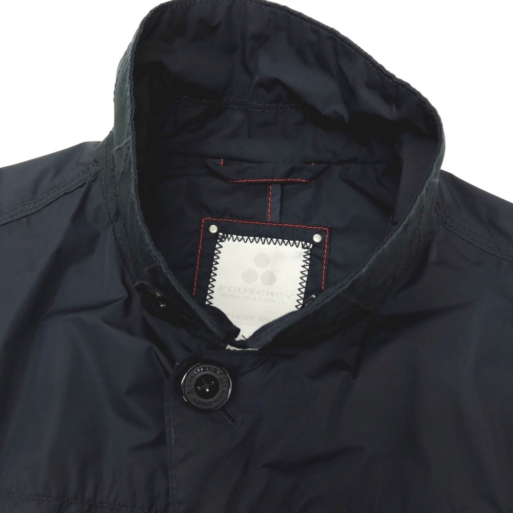 【中古】ピューテリー PEUTEREY ポリエステルナイロン ステンカラーコート ネイビー【サイズ46】【 状態ランクC 】【 メンズ 】