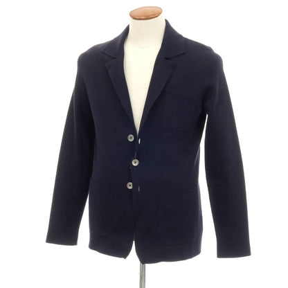 【中古】クルチアーニ CRUCIANI コットンポリウレタン 3B ニットジャケット ネイビー【 48 】【 状態ランクB 】【 メンズ 】 []