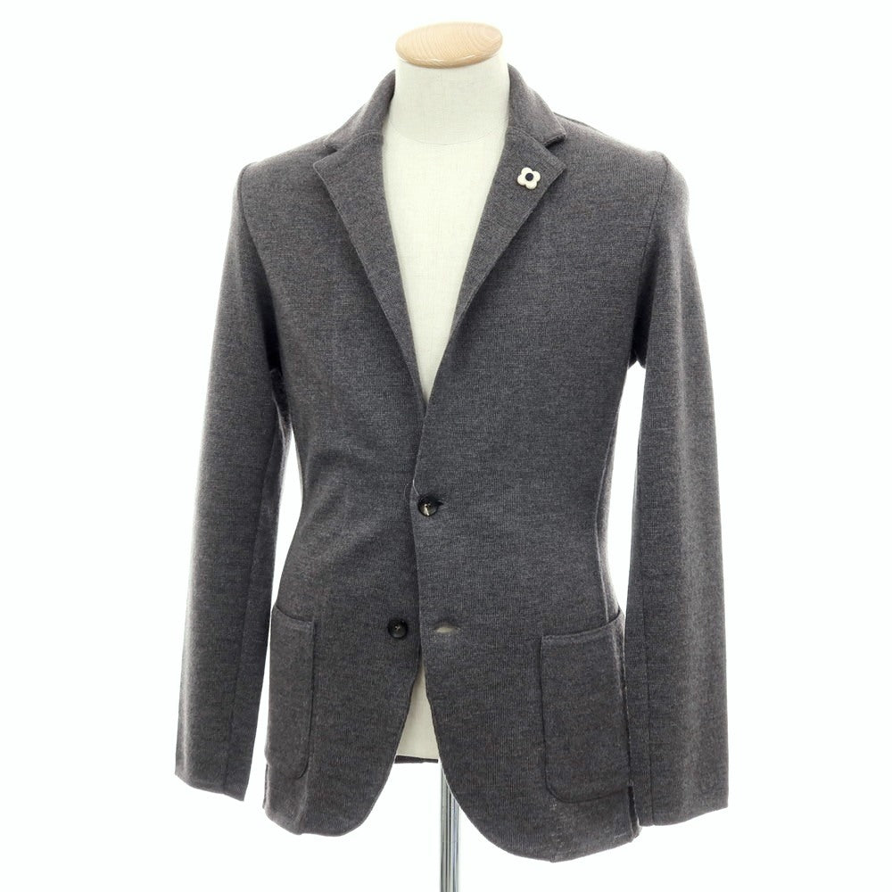 【中古】ラルディーニ LARDINI カシミヤ 2B ニットジャケット ダークグレー【 S 】【 状態ランクB 】【 メンズ 】