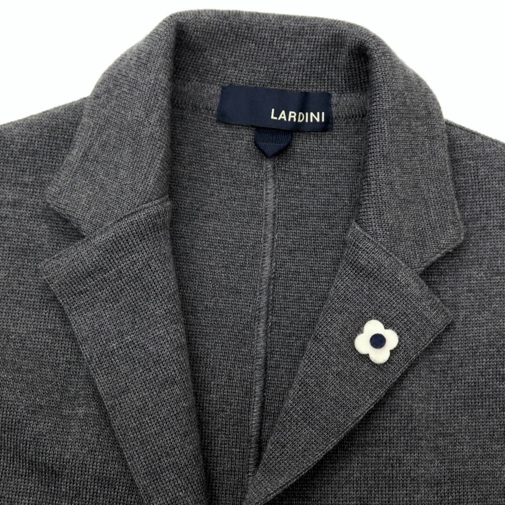 【中古】ラルディーニ LARDINI カシミヤ 2B ニットジャケット ダークグレー【 S 】【 状態ランクB 】【 メンズ 】