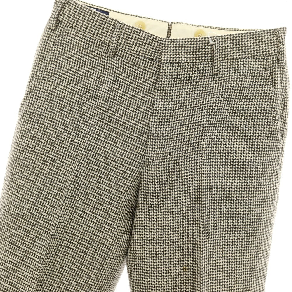 【中古】ポロ ラルフローレン Polo Ralph Lauren ウールリネン ハウンドトゥース カジュアルスラックスパンツ グレーxアイボリー【サイズ76】【 状態ランクC 】【 メンズ 】