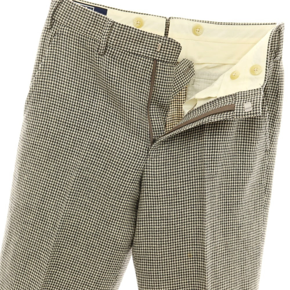 【中古】ポロ ラルフローレン Polo Ralph Lauren ウールリネン ハウンドトゥース カジュアルスラックスパンツ グレーxアイボリー【サイズ76】【 状態ランクC 】【 メンズ 】