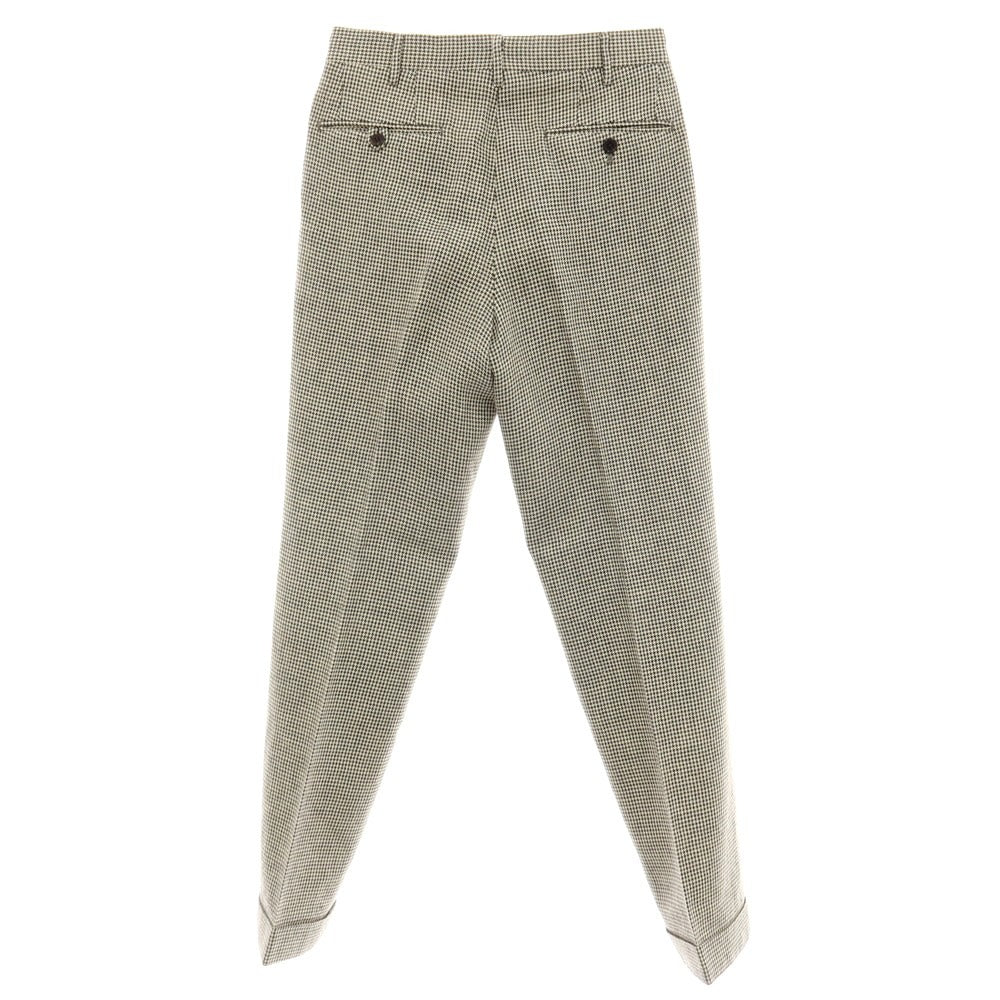 【中古】ポロ ラルフローレン Polo Ralph Lauren ウールリネン ハウンドトゥース カジュアルスラックスパンツ グレーxアイボリー【サイズ76】【 状態ランクC 】【 メンズ 】