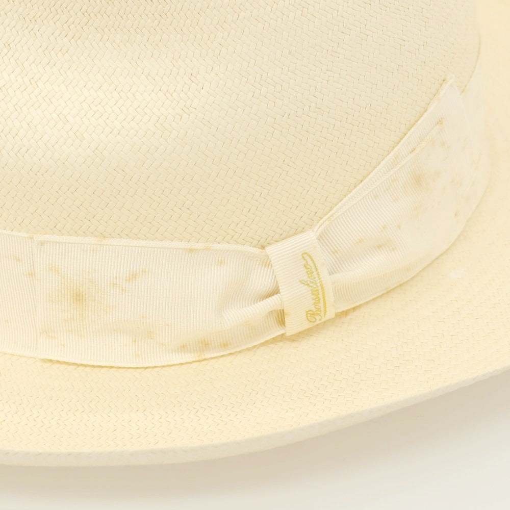 【中古】ボルサリーノ Borsalino ストローハット ベージュ【 56 】【 状態ランクD 】【 メンズ 】