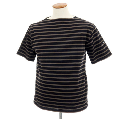 【中古】セントジェームス SAINT JAMES コットン ボーダー ボートネック 半袖Ｔシャツ ブラックxグレー【 5 】【 状態ランクB 】【 メンズ 】