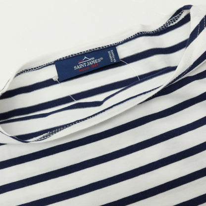 【中古】セントジェームス SAINT JAMES コットン ボーダー ボートネック 半袖Ｔシャツ ホワイトxネイビー【 5 】【 状態ランクB 】【 メンズ 】