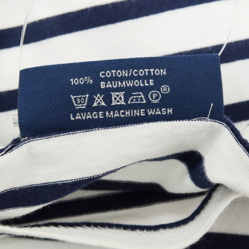 【中古】セントジェームス SAINT JAMES コットン ボーダー ボートネック 半袖Ｔシャツ ホワイトxネイビー【 5 】【 状態ランクB 】【 メンズ 】