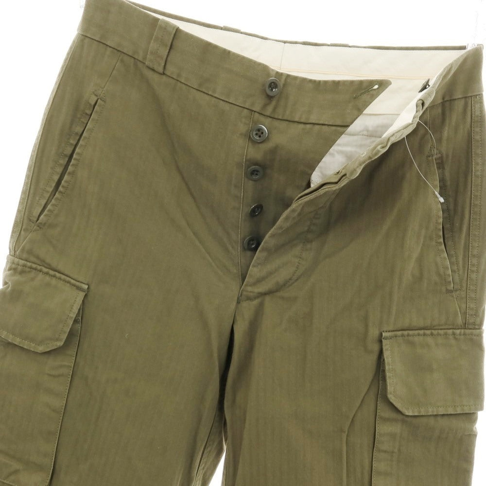 【中古】タンジェント Tangent コットン ヘリンボーン カーゴパンツ オリーブ【サイズ46】【 状態ランクB 】【 メンズ 】