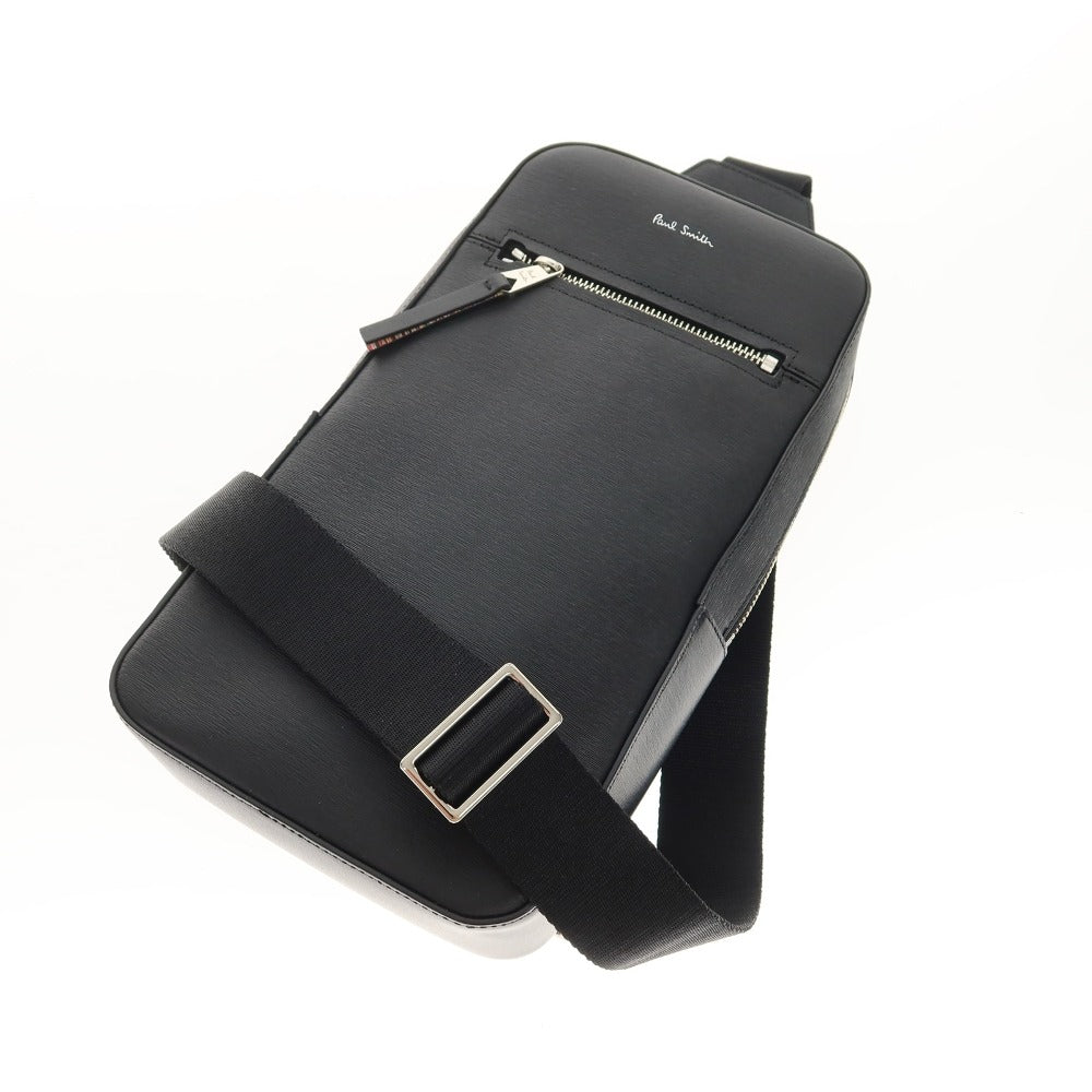 【中古】ポールスミス Paul Smith 牛革 ボディバッグ ブラック【 状態ランクA 】【 メンズ 】