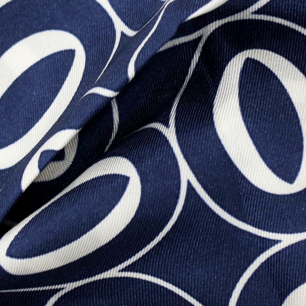 【中古】フランコバッシ FRANCO BASSI シルク プリント ポケットチーフ ネイビーxホワイト【 状態ランクB 】【 メンズ 】