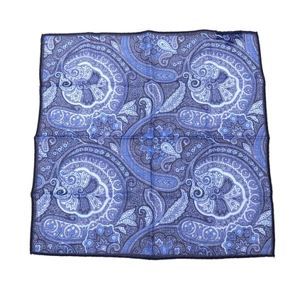 【中古】ステファノ カウ STEFANO CAU ウールシルク ペイズリー ポケットチーフ ネイビー【 状態ランクB 】【 メンズ 】