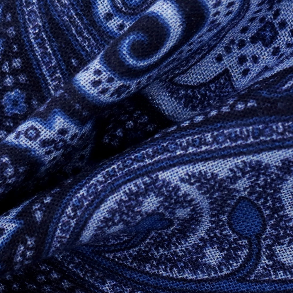 【中古】ステファノ カウ STEFANO CAU ウールシルク ペイズリー ポケットチーフ ネイビー【 状態ランクB 】【 メンズ 】