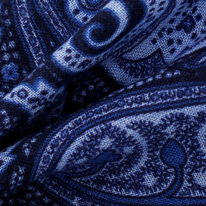 【中古】ステファノ カウ STEFANO CAU ウールシルク ペイズリー ポケットチーフ ネイビー【 状態ランクB 】【 メンズ 】