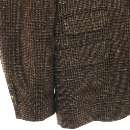 【中古】ブルネロクチネリ Brunello Cucinelli ウールシルクリネン グレンチェック 3B テーラードジャケット ブラウン【サイズ46】【 状態ランクB 】【 メンズ 】