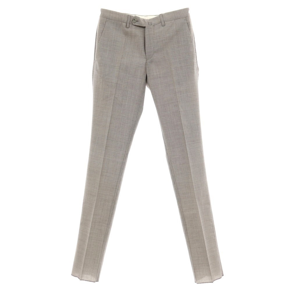 【中古】【未使用】インコテックス INCOTEX ウールポリエステルポリウレタン ドレススラックスパンツ グレーxレッド【サイズ44】【 状態ランクS 】【 メンズ 】