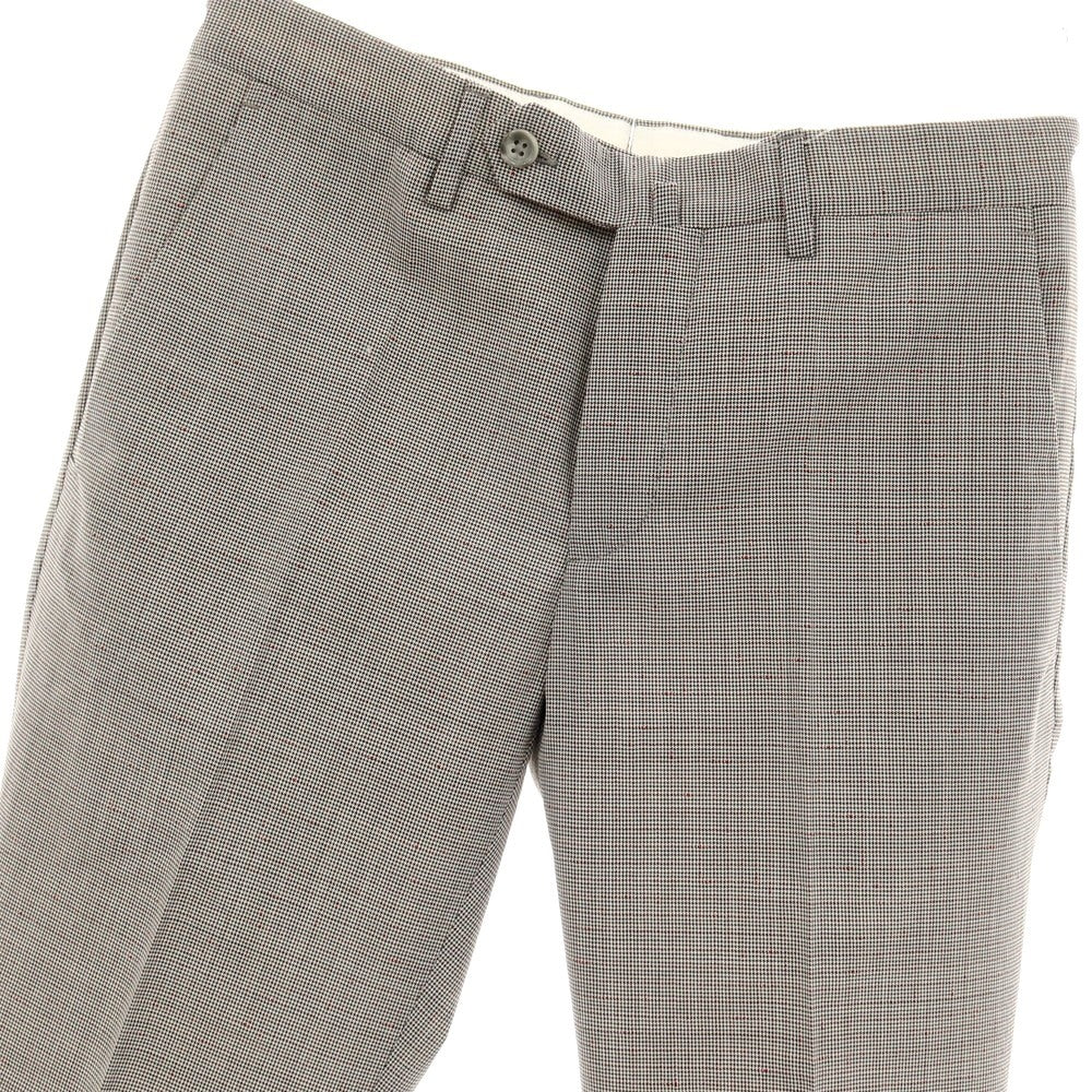 【中古】【未使用】インコテックス INCOTEX ウールポリエステルポリウレタン ドレススラックスパンツ グレーxレッド【サイズ44】【 状態ランクS 】【 メンズ 】