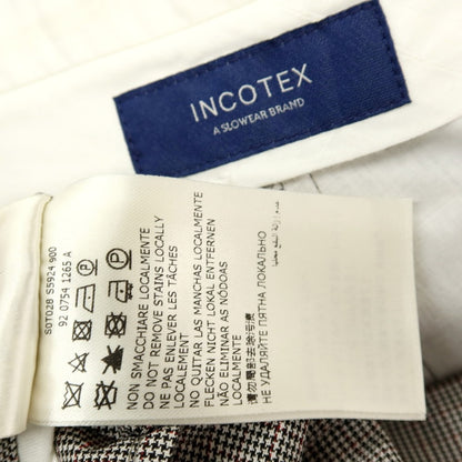 【中古】【未使用】インコテックス INCOTEX ウールポリエステルポリウレタン ドレススラックスパンツ グレーxレッド【サイズ44】【 状態ランクS 】【 メンズ 】