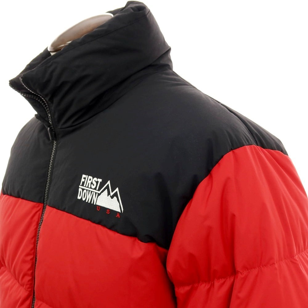 【中古】【未使用】ファーストダウン FIRST DOWN リバーシブル ポリエステル スタンドカラー ジップアップ ダウンジャケット レッドxブラック【 サイズXL 】【 状態ランクS 】【 メンズ 】 [APD]