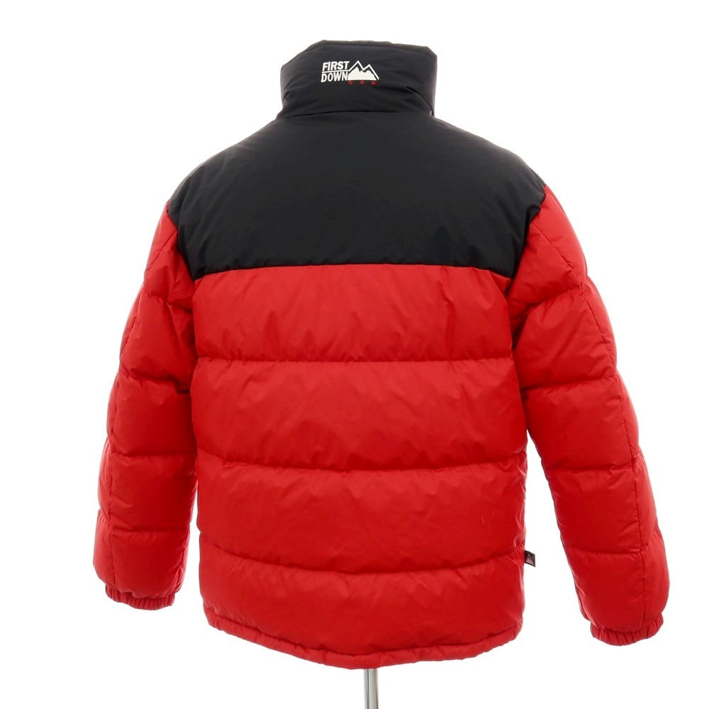 【中古】【未使用】ファーストダウン FIRST DOWN リバーシブル ポリエステル スタンドカラー ジップアップ ダウンジャケット レッドxブラック【 サイズXL 】【 状態ランクS 】【 メンズ 】 [APD]