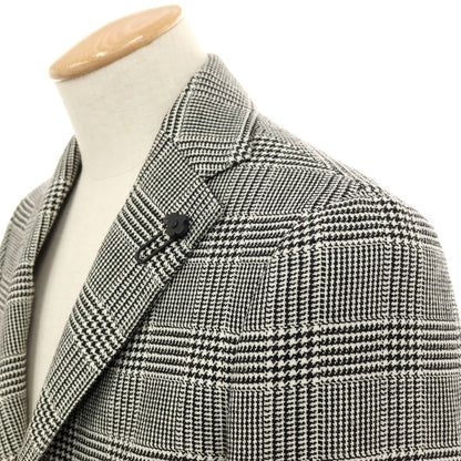 【中古】ラルディーニ LARDINI ウール グレンチェック 2B テーラードジャケット ブラックxホワイト【 44 】【 状態ランクC 】【 メンズ 】 []
