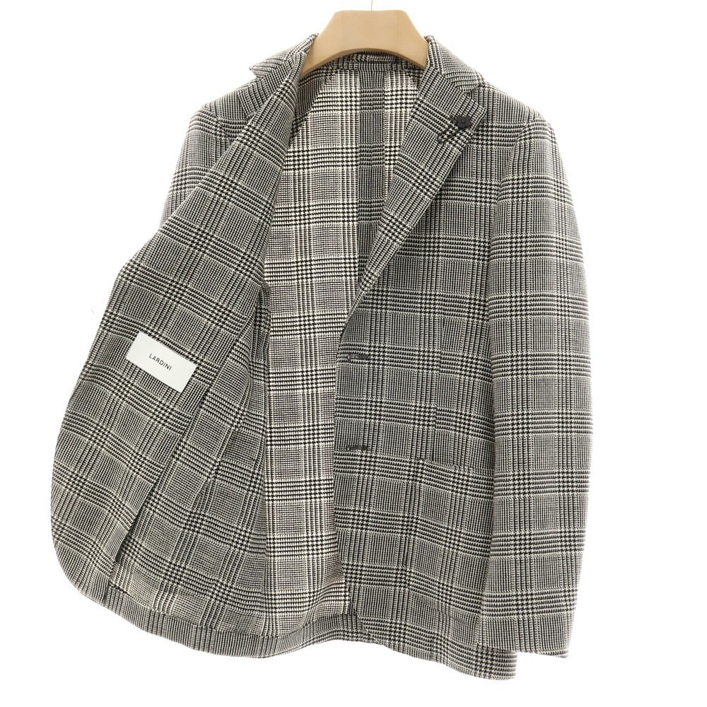 【中古】ラルディーニ LARDINI ウール グレンチェック 2B テーラードジャケット ブラックxホワイト【 44 】【 状態ランクC 】【 メンズ 】 []