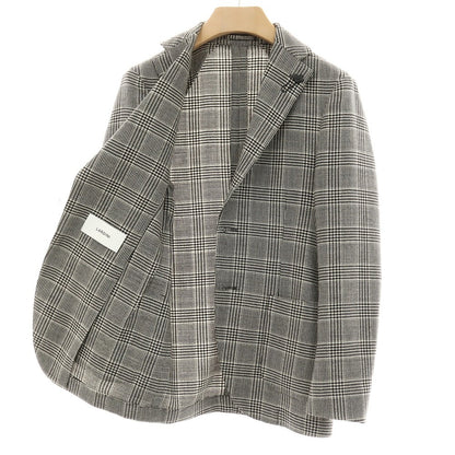 【中古】ラルディーニ LARDINI ウール グレンチェック 2B テーラードジャケット ブラックxホワイト【 44 】【 状態ランクC 】【 メンズ 】 []