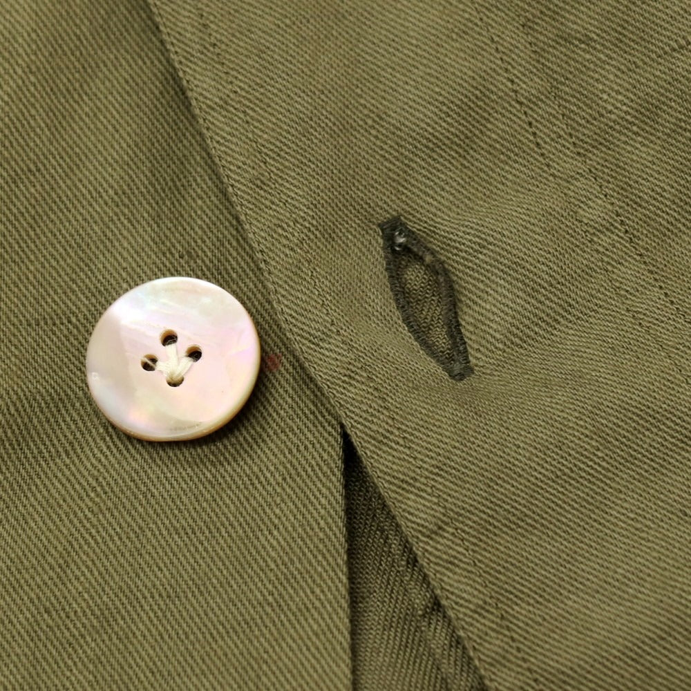 【中古】イレブンティ eleventy コットンリネン オープンカラー カジュアルシャツ オリーブ【サイズ38】【 状態ランクB 】【 メンズ 】