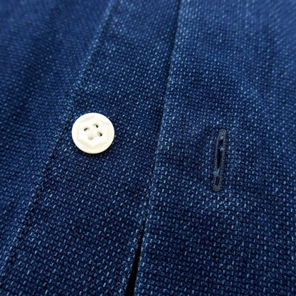 【中古】バルバ ダンディライフ BARBA DANDY LIFE コットンリネン系 ワイドカラー カジュアルシャツ ダークブルー【サイズ39】【 状態ランクB 】【 メンズ 】