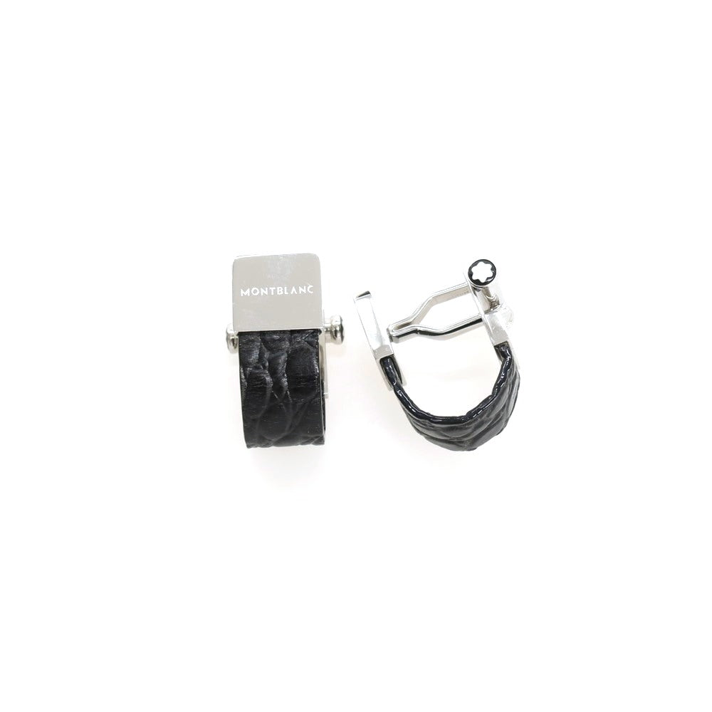 【中古】モンブラン MONTBLANC クロコダイル レザー カフリンクス カフス ブラックxシルバー【 状態ランクA 】【 メンズ 】