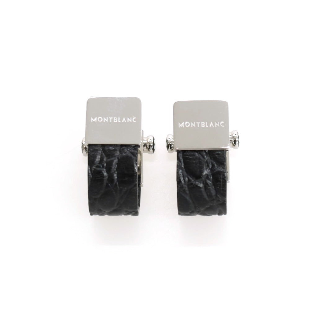 【中古】モンブラン MONTBLANC クロコダイル レザー カフリンクス カフス ブラックxシルバー【 状態ランクA 】【 メンズ 】