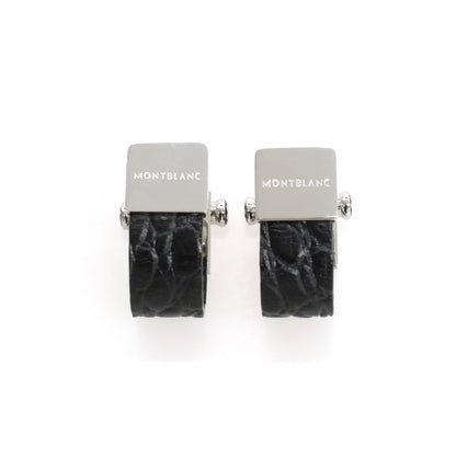 【中古】モンブラン MONTBLANC クロコダイル レザー カフリンクス カフス ブラックxシルバー【 状態ランクA 】【 メンズ 】