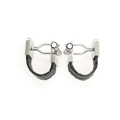 【中古】モンブラン MONTBLANC クロコダイル レザー カフリンクス カフス ブラックxシルバー【 状態ランクA 】【 メンズ 】