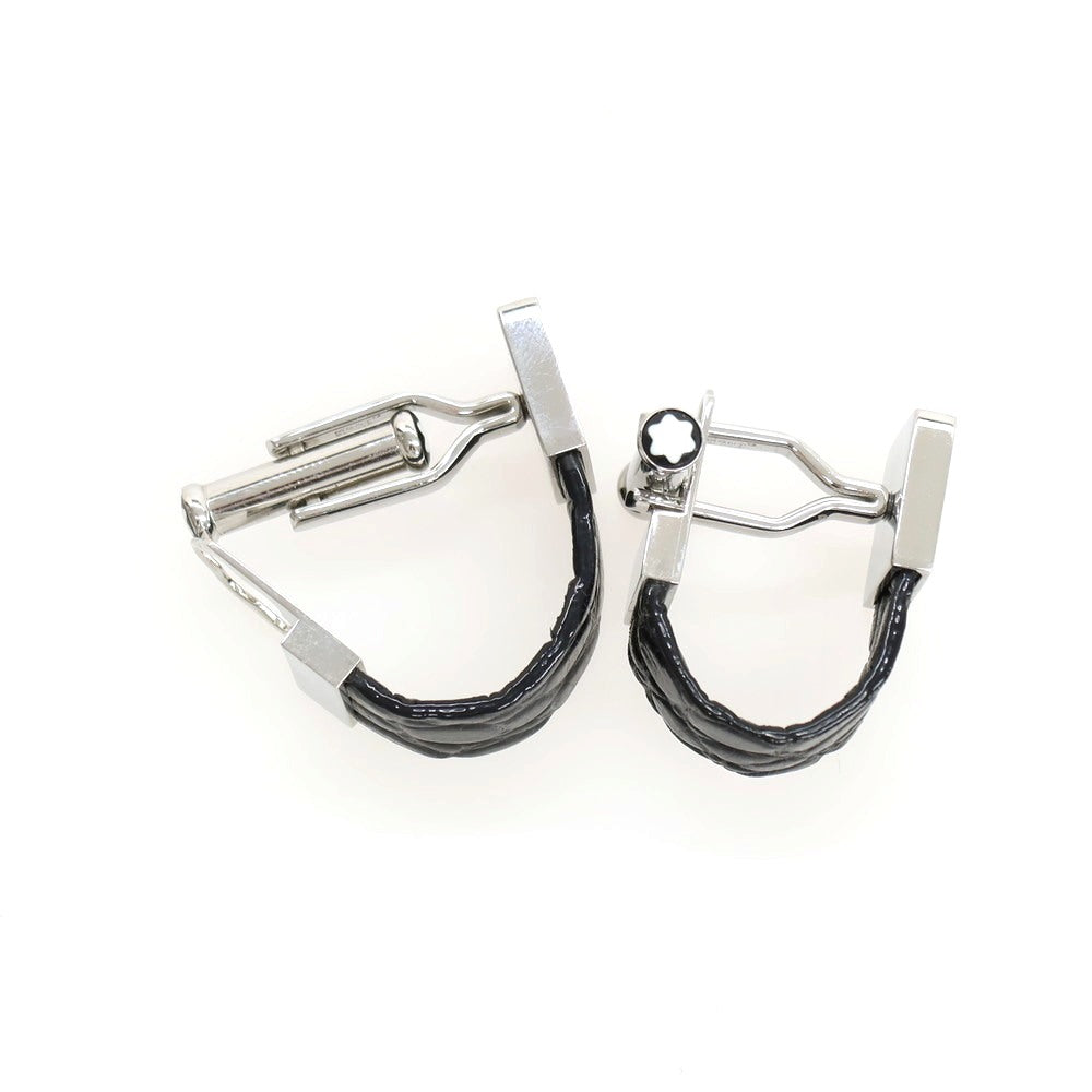 【中古】モンブラン MONTBLANC クロコダイル レザー カフリンクス カフス ブラックxシルバー【 状態ランクA 】【 メンズ 】