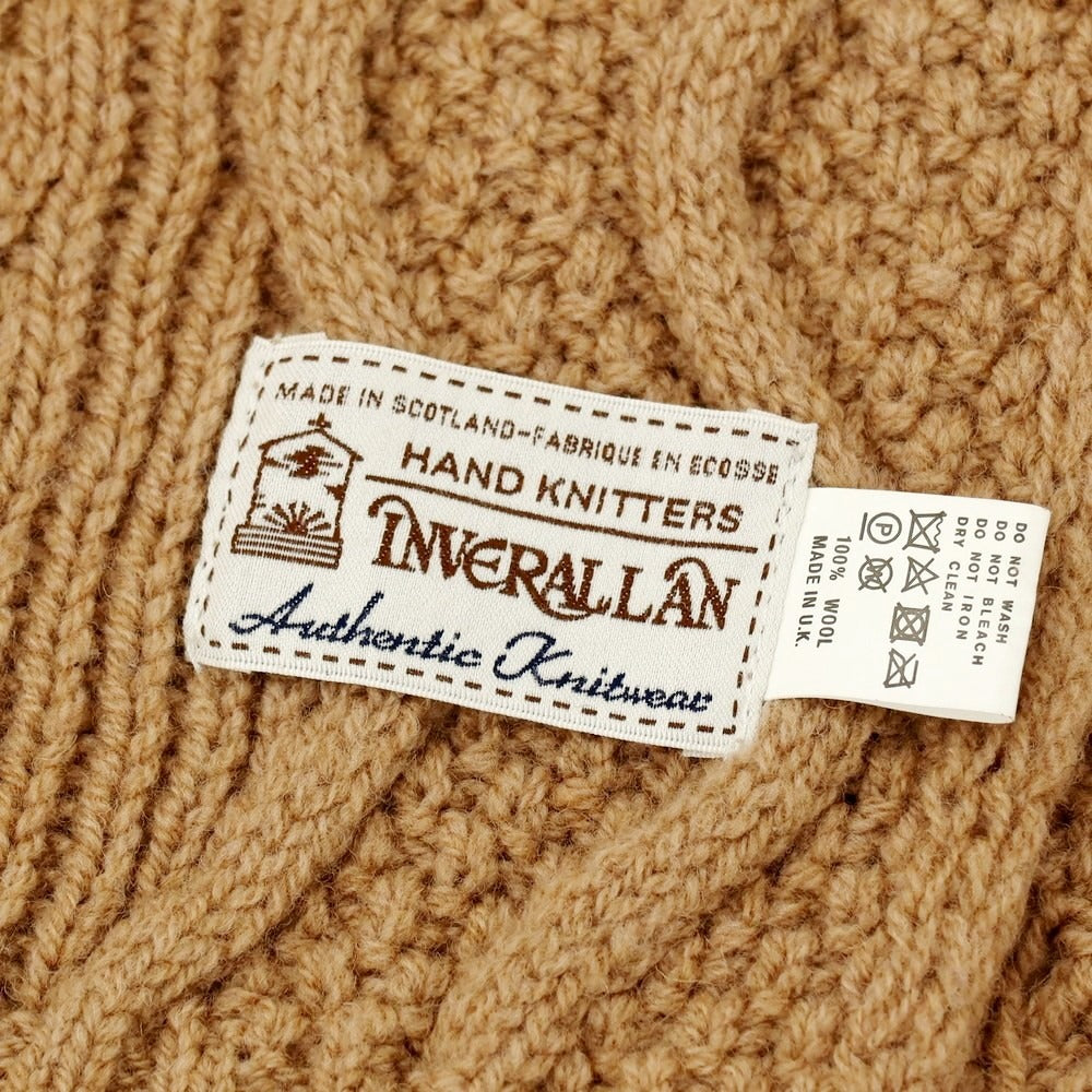 【中古】インバーアラン INVERALLAN ケーブル編みウール マフラー ライトブラウン【 状態ランクB 】【 メンズ 】